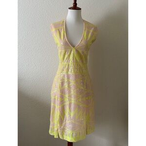 Dolce Vita DV Yellow & Pink Sequin Dress Size Large